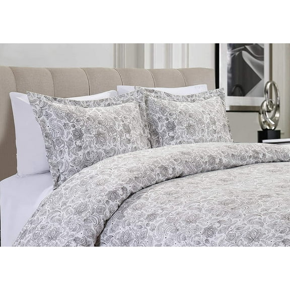 Comforter Cover with Button Closure and 2 Pillow Shams