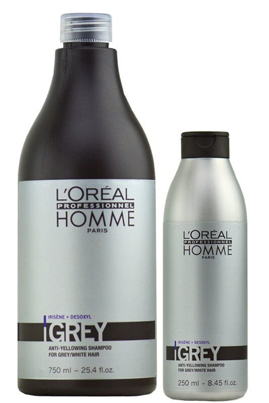 L Oreal Homme Grey Anti Yellowing Shampoo For Grey White Hair