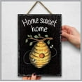 thumbnail image 5 of My Word! Beehive Slate Impressions Wall Hanging Home Sweet Home Welcome Sign. Rustic Farmhouse Home Decor for your Living Room, Dining Room Kitchen, Bedroom Large: 8"x11.25", 5 of 5