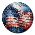 thumbnail image 2 of Designart "American Flag Display II" American Oversized Wall Clock, 2 of 6