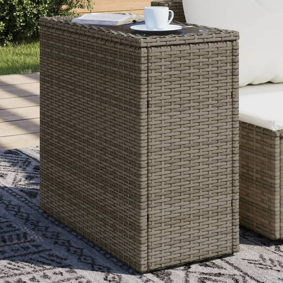 vidaXL Garden Side Table Grey and black