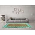 thumbnail image 3 of Ahgly Company Machine Washable Indoor Rectangle Abstract Turquoise Blue Contemporary Area Rugs, 6' x 9', 3 of 4
