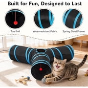 Kaleduo Pet Cat Tunnel Tube Cat Toys 3 Way Collapsible, Tunnels for Indoor Cats,Kitty Bored Peek Hole Toy Ball Cat, Puppy, Kitty, Kitten, Rabbit