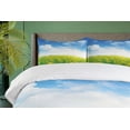 thumbnail image 4 of Ambesonne Green Duvet Cover Sets, Field Grassland, 2-Queen, Green Blue Yellow, 4 of 7