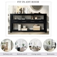 thumbnail image 2 of 62.2" Console Table Sofa Table with 4 Storage Drawers and 2 Shelves, Modern Entryway Table for Kitchen Living Room Hallway, Rectangular Foyer Table Wood Side Table, Easy to Assemble, 2 of 8