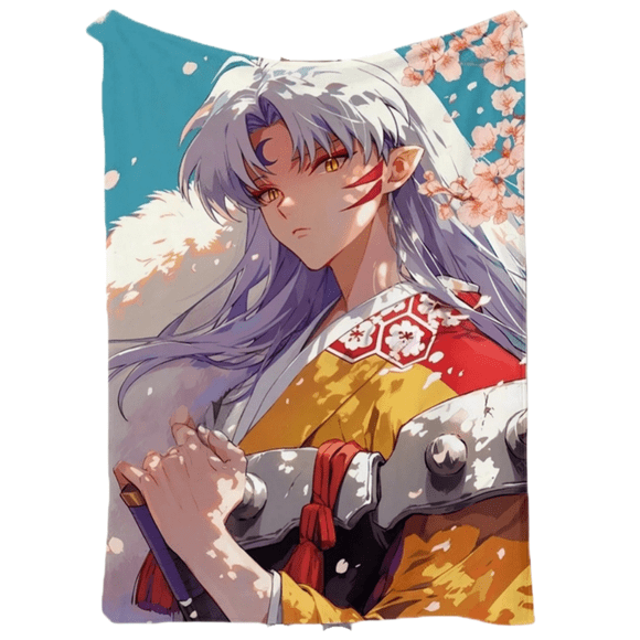 Manta SANMUU de franela suave con estampado Sesshoumaru Sakura