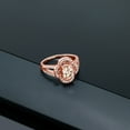 thumbnail image 4 of Gem Stone King 1.37 Ct Oval Peach Morganite 18K Rose Gold Plated Silver Spotlight Ring (Size 5), 4 of 4