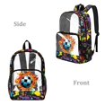 thumbnail image 2 of FKELYI Splatter Fire Soccer Print 17 Inch Clear Backpack for Kids Schoolbag Large Capacity Transprent Backpacks for Teens Student Casual Daypack Lightweight Bookbag, 2 of 7