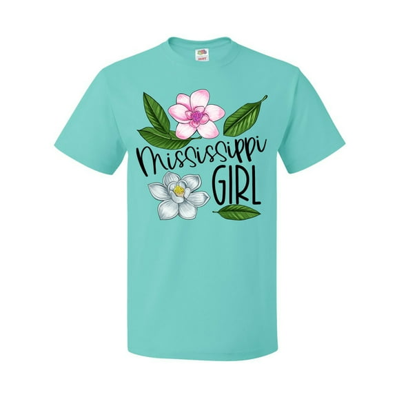 Inktastic Mississippi Girl Magnolia Flowers and Leaves T-Shirt
