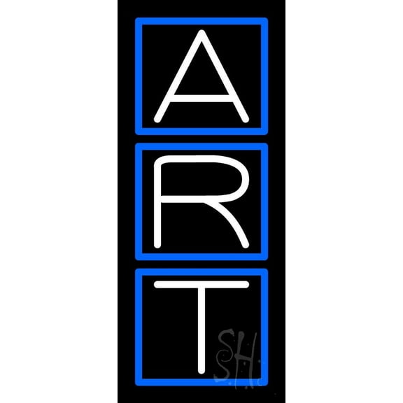 Vertical White Art LED Neon Sign 15 x 6 - inches, Black Square Cut Acrylic Backing, with Dimmer - Bright and Premium built indoor LED Neon Sign for art gallery, and exhibition.