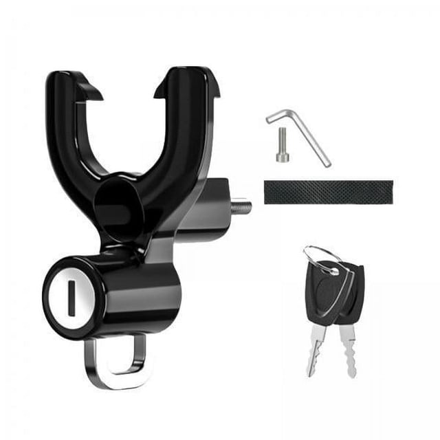 Gancho de bloqueo de cicleta,Accesorios antirrobo con gancho de bloqueo para casco de ,Candado Universal para Casco Gancho 2 llaves Negro,Cerradura para casco de scooter 2 piezas