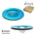 thumbnail image 2 of Allgala 13-Inch 6-Pack Heavy Quality Plastic Diamond Pattern Sparkling Charger Plates-Turquoise-HD80406, 2 of 4