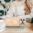 thumbnail image 4 of For iPhone 17 Pro Max Case [Compatible With MagSafe] Slim Frosted Phone Case With Metal Camera Protection Kickstand Shockproof Soft TPU Cover Case,White,For iPhone 17 Pro Max, 4 of 6