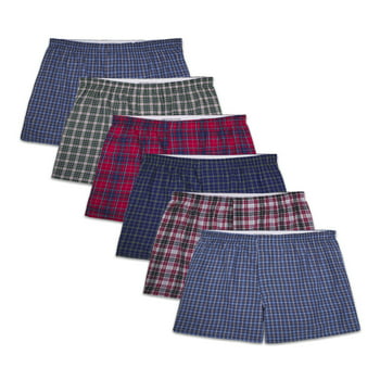 Fruit of the Loom Men's Woven Boxers, 6 Pack, Sizes S-3XL