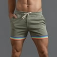 thumbnail image 4 of HCNTES Men's Summer Beach Hawaii Shorts Lightweight Elastic Waist Drawstring Casual Shorts(Z02-Mint Green,S), 4 of 8