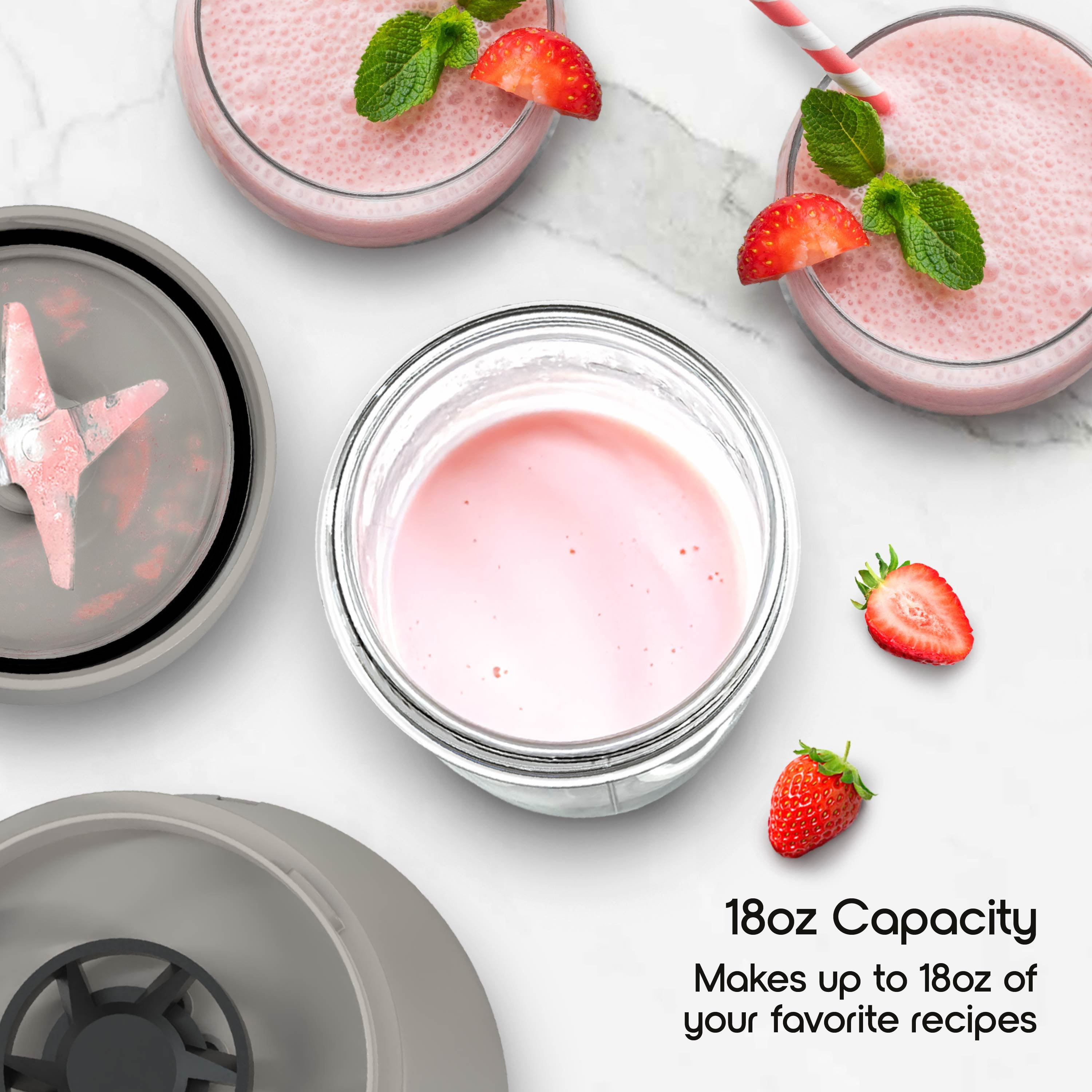 Savour by Tzumi 300W Mini Smoothie Blender – 18oz. Countertop Mini Blender for Smoothies, Sauces, Cocktails and More
