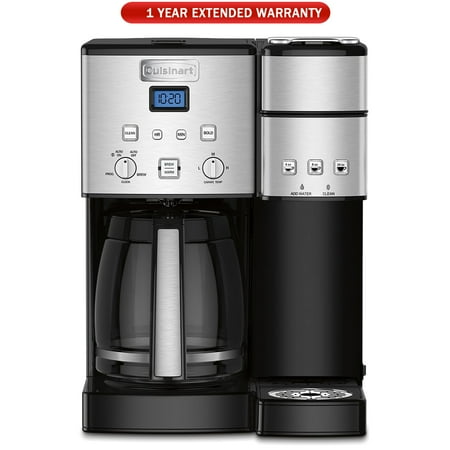 Cuisinart SS-15 12-Cup Coffee Maker and Single-Serve Brewer, Stainless , Refurbished with Extended Warranty