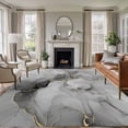 thumbnail image 3 of Grey Ombre Marble Area Rug 5x8 FT, Non Slip Bedroom Throw Carpet, Gray Marble Crack Abstract Modern Washable Soft Floor Carpet Non-Shedding Rug for Living Room Nursery Dorm Office, 3 of 9