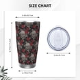 thumbnail image 4 of Uemuo Skull and Red Roses Print Travel Coffee Mug ,20oz Double-walled Car Cup ,Stainless Steel Insulated Tumbler Leak-proof Travel Cup Reusable Straw Car Cup-Straw Three-piece Set, 4 of 8