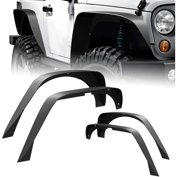 Nilight Off-Road Fender Flares Kit for Jeep Wrangler, Black, 32.3 lbs, 4 Pieces