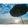 thumbnail image 2 of Miller, Anna 32x25 Black Ornate Wood Framed with Double Matting Museum Art Print Titled - Beach Umbrella-Sanibel Island-Florida-USA, 2 of 4
