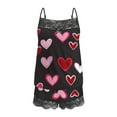 thumbnail image 5 of Pajamas for Women Valentine's Day Gift for Her Heart Printed Lace Sling Sleeveless Tank+Shorts Casual Pajamas Set Red, 5 of 5