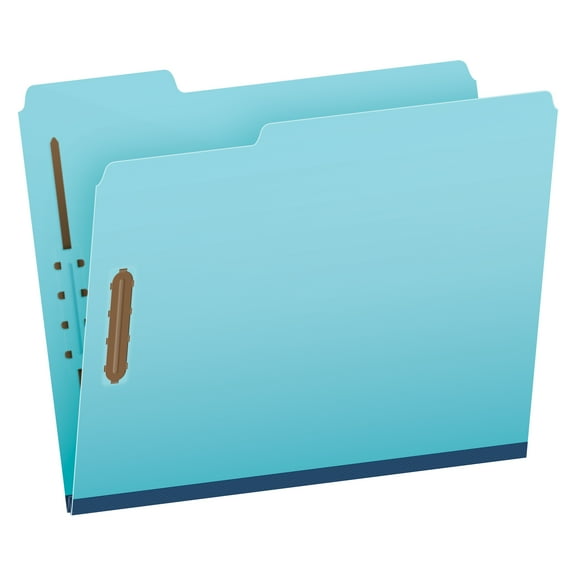 Pendaflex® Pressboard Fastener Folders, Letter Size, Light Blue, 1" Expansion, 1/3 Cut, 25/BX