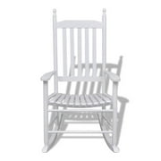 FIMEI Rocking Chair with Curved Seat White Wood