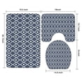 thumbnail image 3 of Navy Blue Geometric Quatrefoil Pattern Bathroom Rugs Sets 3 Piece,Toilet Cover Set,Absorbent Non Slip Bathroom Mats Sets with U-Shaped Contour Rug Toilet Rug Set, 3 of 5