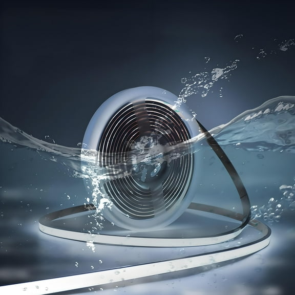 Free Cuttable COB LED Neon Strip Light Waterproof IP68, 12V 16.4ft 6000K Silicone Flexible DIY LED Tape Light for Outdoor Bathroom Swimming Pool Decoration (Without Power Supply)