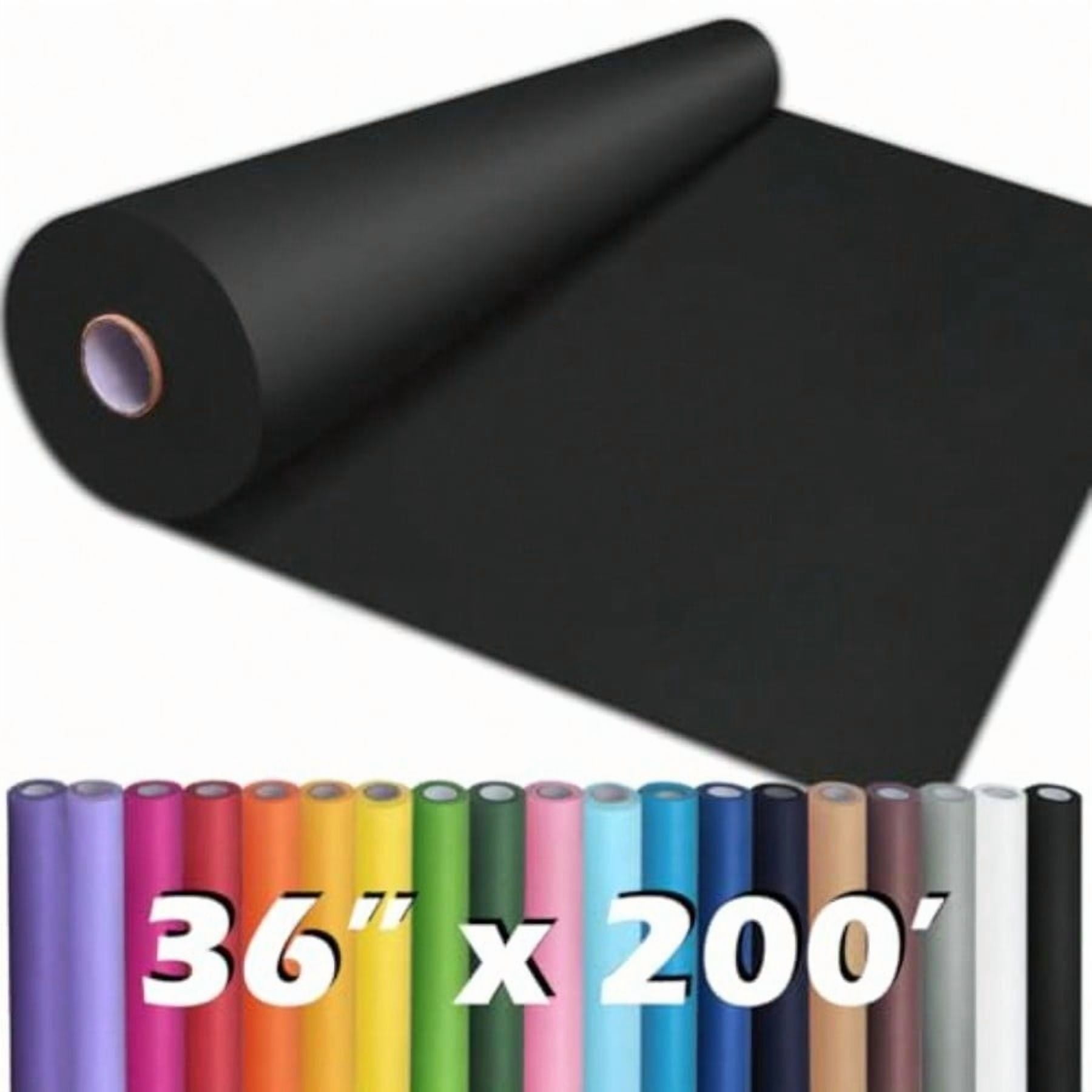36 x 2400 200' Black Kraft Paper Roll for Craft Bulletin Board Paper Art Table Covering Crafting Gift Wrapping Bouquet Packing Parcel 80GSM 55LB (Black 36 x 200')