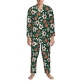 thumbnail image 3 of Balery Lilies Flowers Pattern Pajama Sets for Men Long Sleeve 2 Piece Sleepwear Loungewear Sets Soft PJ's with Pockets Long Sleeve Comfy Pj Sets-Medium, 3 of 7