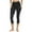 Black, variant on Women's Yoga Fitness Capri Leggings with Booty Lifting High Waist Slim Fit Moisture Wicking Side Pockets for Workout Running Gym Athletic