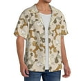 thumbnail image 4 of Xecao offers the Cartoon Poodle Dog for Men's Casual Short-sleeved Shirt, a button-up collared shirt with a pocket, perfect for beach vacations and yacht travel in the Medium size., 4 of 7