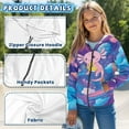 thumbnail image 6 of Chririnla Cartoon Galaxy Axolotl Star Girls Casual Zip Up Hoodie Long Sleeve Lightweight with Pockets Trendy Fall Jacket Teens Size 6-9, 6 of 7