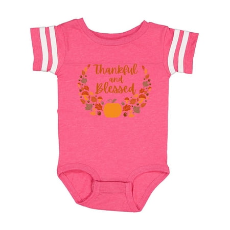 

Inktastic Thankful and Blessed Pumpkin and Fall Leaves Gift Baby Boy or Baby Girl Bodysuit