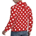 thumbnail image 4 of Bingfone Red Polka Dot Men'S Drawstring Hoodie Long Sleeve Pocket Sweatshirts-Small, 4 of 9