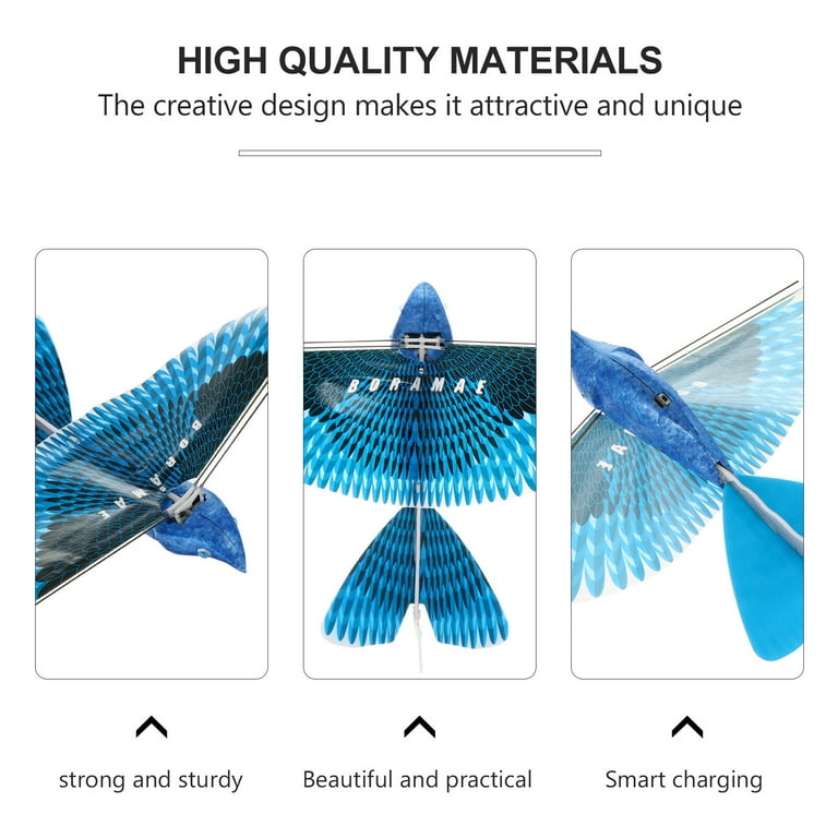 USB Charging Flying Bird Toy Indoor Outdoor Realistic Mechanical Bird Blue