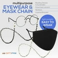 thumbnail image 3 of OPTIPAK Eyeglasses Chain - Women's Eyeglass Chain - Sunglasses / Glasses Strap 2 Pack, Black/Silver, 3 of 9