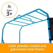 Plum Play Kids Water Slide Outdoor Play Equipment - Toddler Water Toys, Water Gun, Monkey Bars, Sprinkler for Kids, Dump Bucket, Backyard Waterpark with Splash, 3yrs+, Up to 110 lbs (Blaster Course)