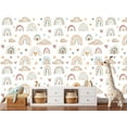 thumbnail image 3 of MuralsPrint Cute Boho Rainbows and Clouds Wallpaper Peel and Stick Wallpaper, Eco-friendly Wallpapers 10'L x 24''W, 3 of 3