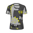 thumbnail image 5 of Wukai Cute Dinosaur Print Men's Short-Sleeved Mesh T-Shirt,Quick-Dry Short Sleeve Workout T-Shirt-Small, 5 of 8
