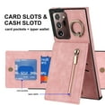 thumbnail image 3 of Mantto Wallet Case for Samsung Note 20 Ultra, Slim Premium Credit Card Slot, Zipper Wallet Case with Ring Holder Kickstand Leather Magnetic Flip Back Cover for Samsung Galaxy Note 20 Ultra, Pink, 3 of 12