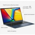 thumbnail image 2 of ASUS VivoBook 15 15.6" Touchscreen FHD Laptop Computer, 12th Gen Intel 10-Core i7-1255U, 24GB DDR4 RAM, 1TB PCIe SSD, WiFi 6, Bluetooth 5.1, Backlit Keyboard, Quiet Blue, Windows 11 Home, 2 of 6