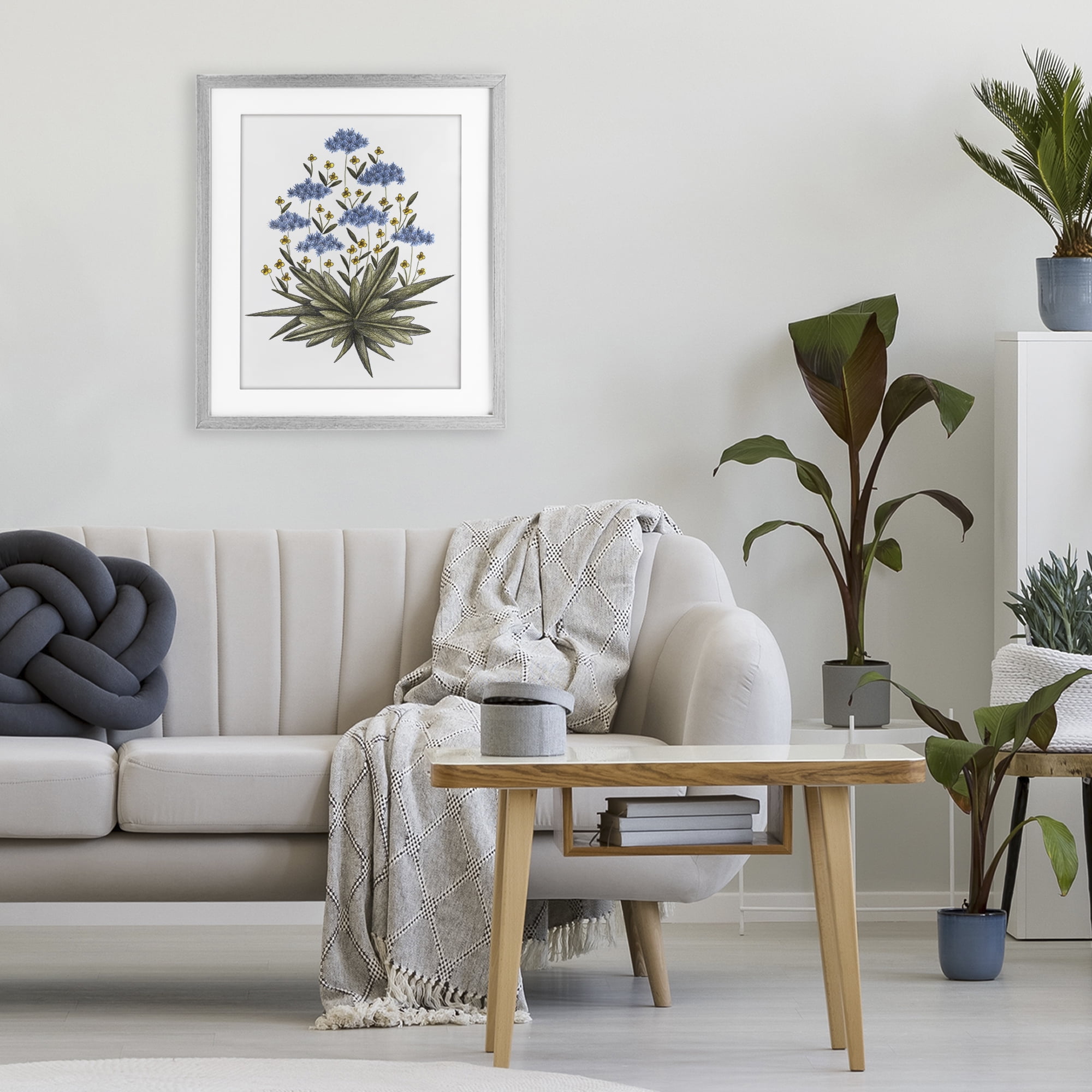 Where Wild Flowers Bloom Gray Framed Print Under Glass, design by Cecilia Battaini
