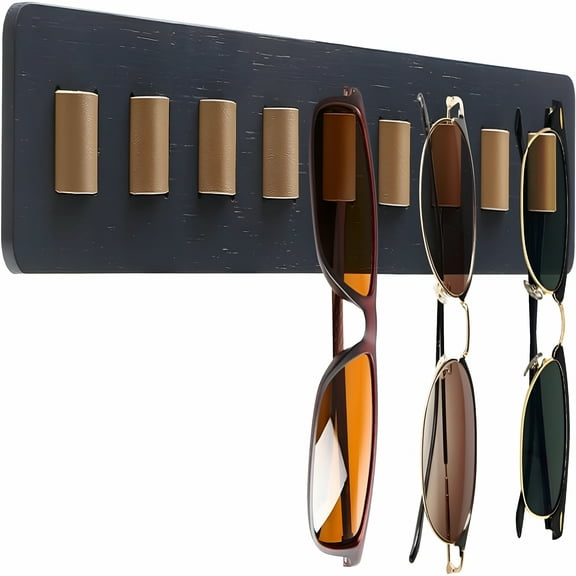 LAMIRO Sunglasses Organizer,Wood Wall Mounted Sunglass Holder for Home Glasses Holder/Sunglasses Rack,Eyeglass Storage Holder for Entryway Living Room Bedroom Home Decor