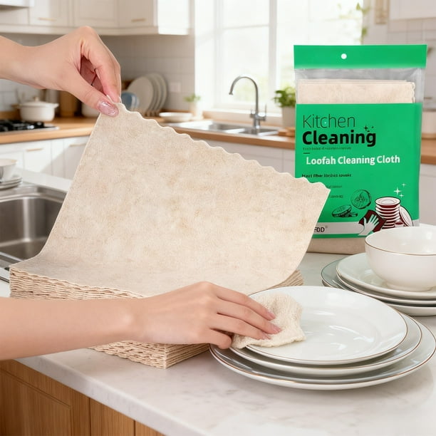 Paquete de 10 paños de cocina de microfibra | Paños de limpieza de cocina superabsorbentes y desengrasantes | Paños de cocina reutilizables para la limpieza del hogar | Paños de malla de sec