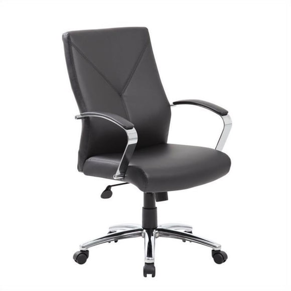 Boss Office LeatherPlus Executive Office Chair in Black