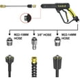 thumbnail image 6 of POHIR Pressure Washer Gun and Hose 3600 PSI, Pressure Washer Hose 50ft and Gun, 3/8" Quick Connect Swivel, M22 15mm/14mm Fittings, 30" Extension Wand & 7 Nozzle Tips - for Home & Outdoor Cleaning, 6 of 9