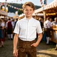 thumbnail image 3 of Boys Button Down Shirt Solid Dress Shirts School Uniform Blouse Top Tee 10-11 Years, 3 of 3